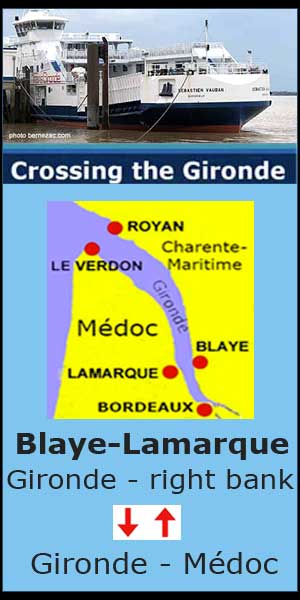 ferry crossing Gironde Blaye Lamarque