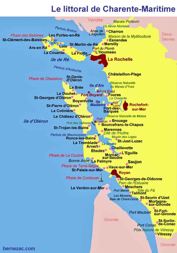 carte littoral Charente-Maritime