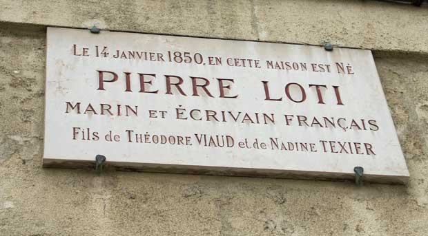 Rochefort, plaque Maison de Pierre Loti