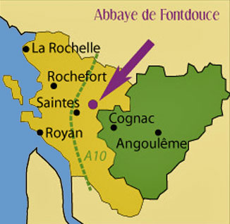 situation abbaye de fontdouce