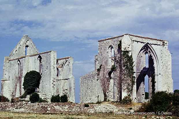 ruines de l'abbaye des Châteliers en 1986
