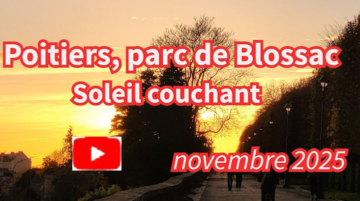 Poitiers Blossac automne soleil couchant