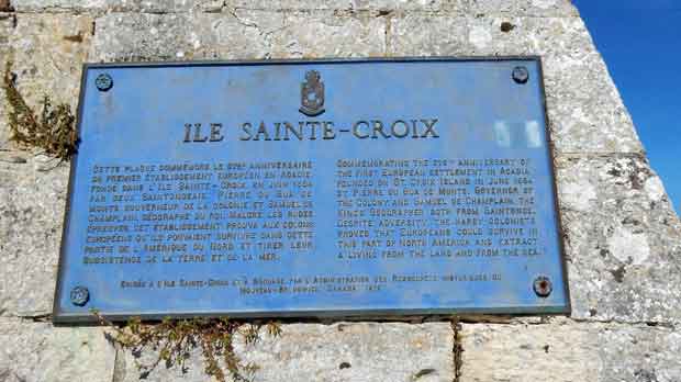 plaque commémorative île Sainte-Croix