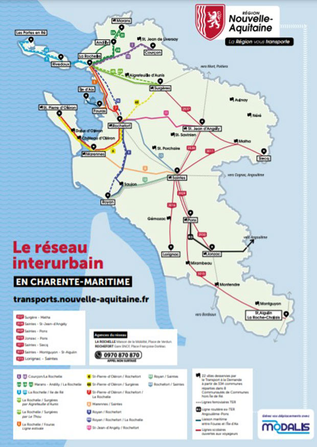 carte réseau interurbain charente-maritime