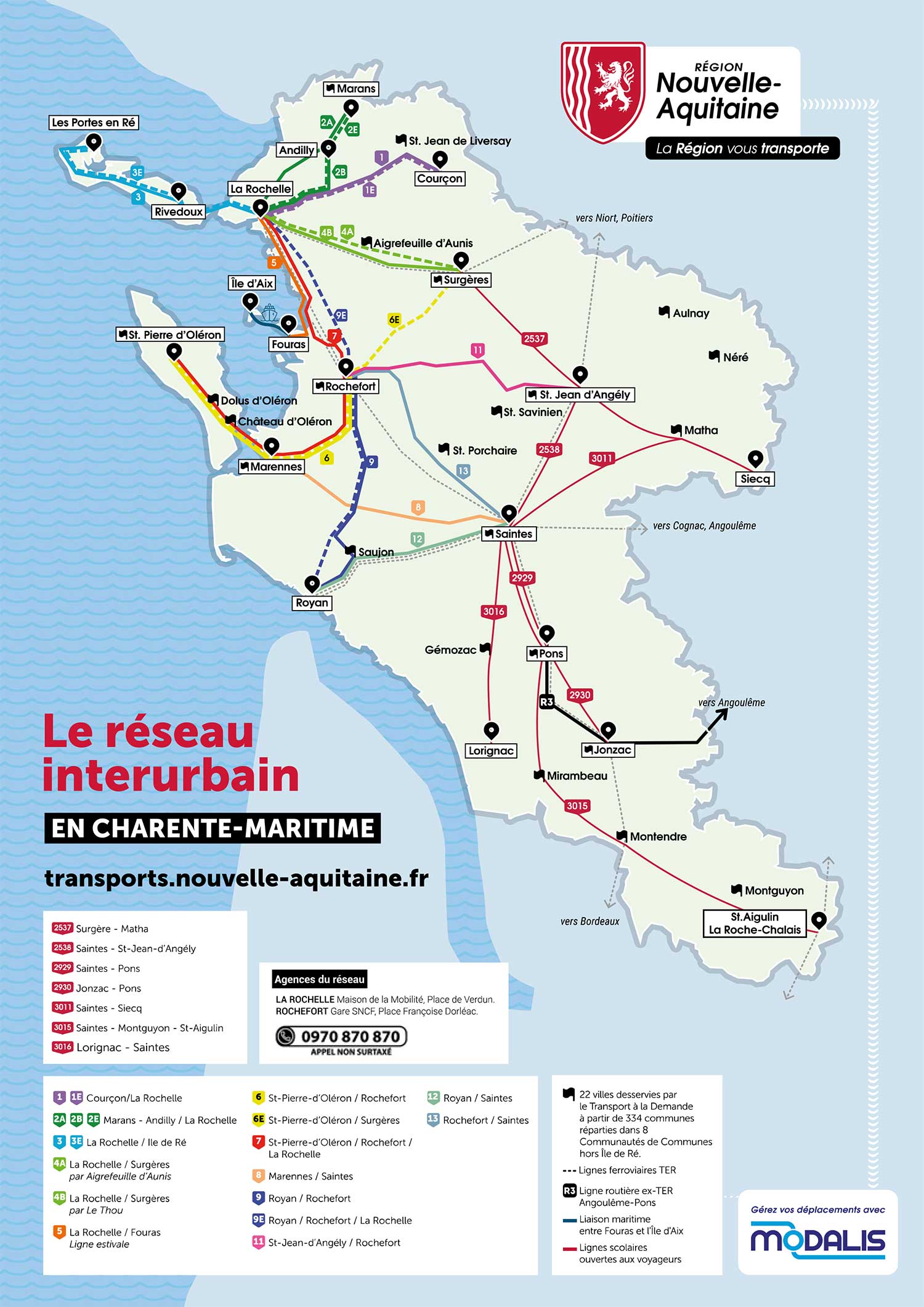 carte réseau interurbain charente-maritime