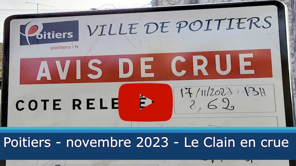 Poitiers novembre 2023, le Clain en crue