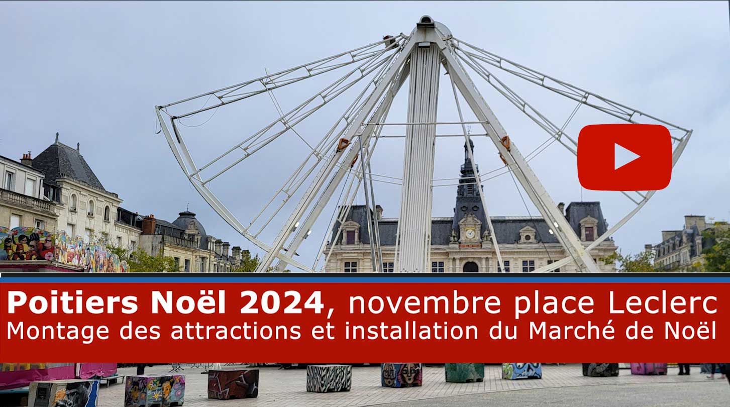 Poitiers,novembre, Noël 2024, installation place Leclerc