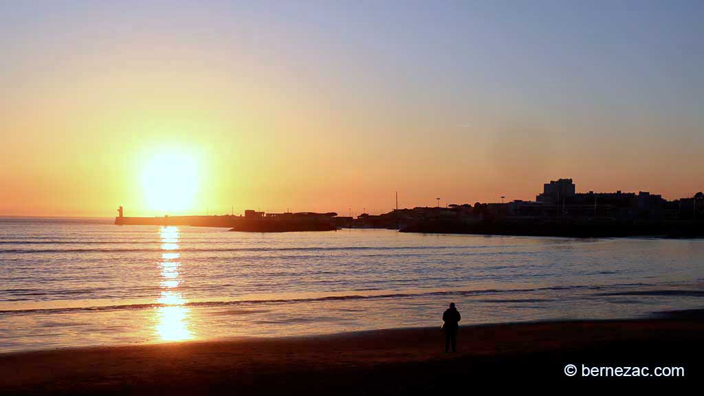 Royan, Grande Conche, coucher de soleil de février