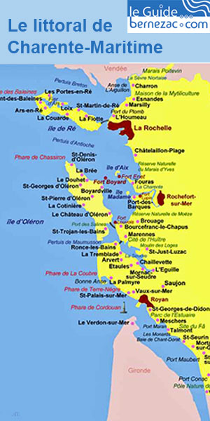 carte le littoral de Charente-Maritime