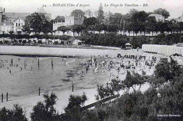 Royan carte postale ancienne, lla plage de Foncillon